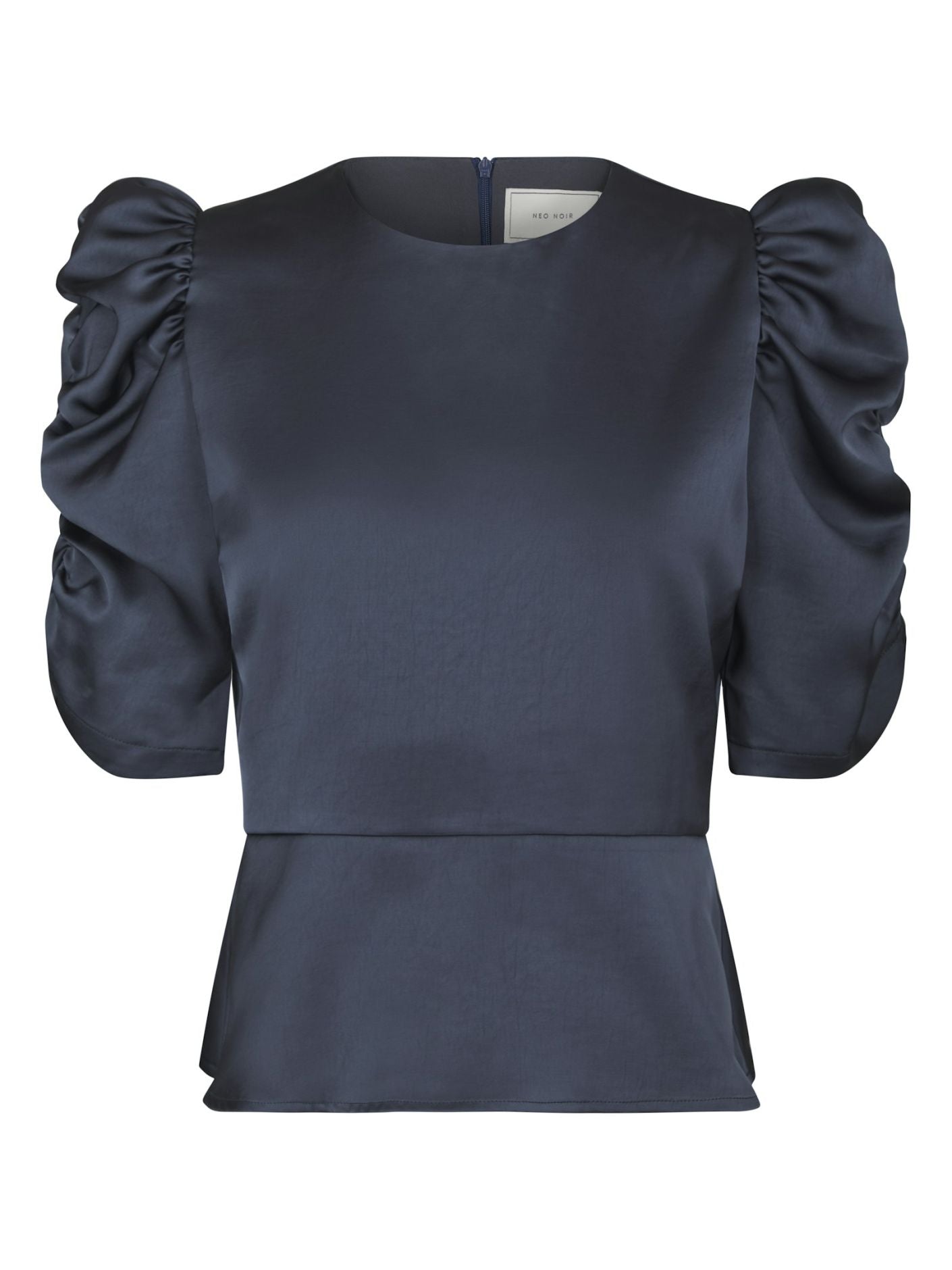 Benua Heavy Sateen Blouse - Midnight Blue