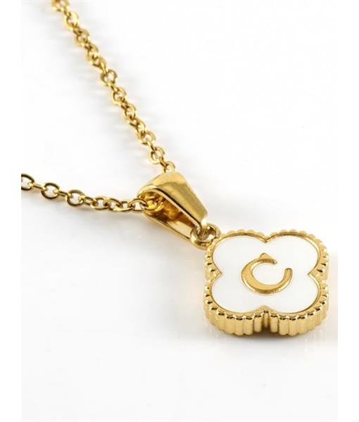 Four Leaf Letter Necklace