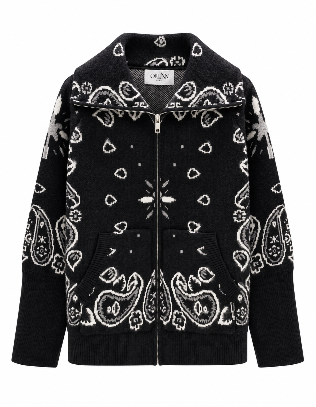 Paisley Jacket Zip - Navy