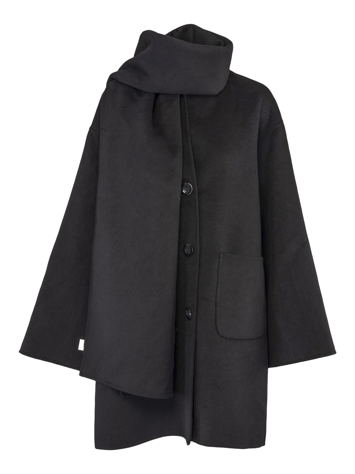 Sandy Wool Coat With Scarf - Jakker