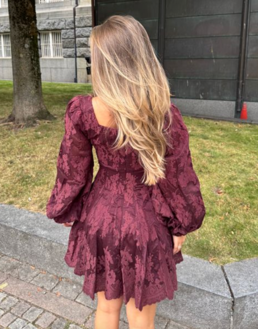 Sophie Lace Dress - Bordeaux
