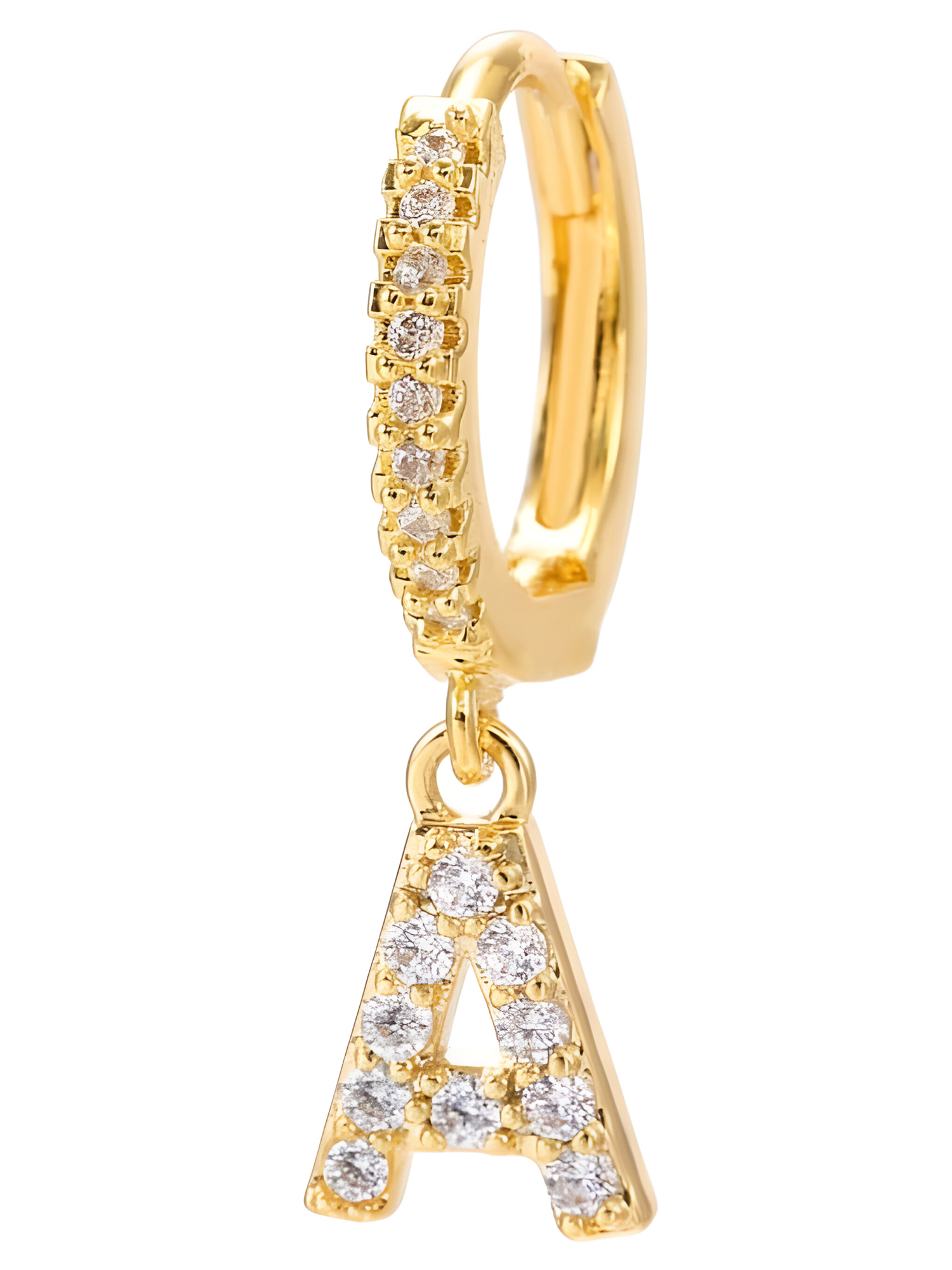 A Stras Letter Single Earring - Tilbehør