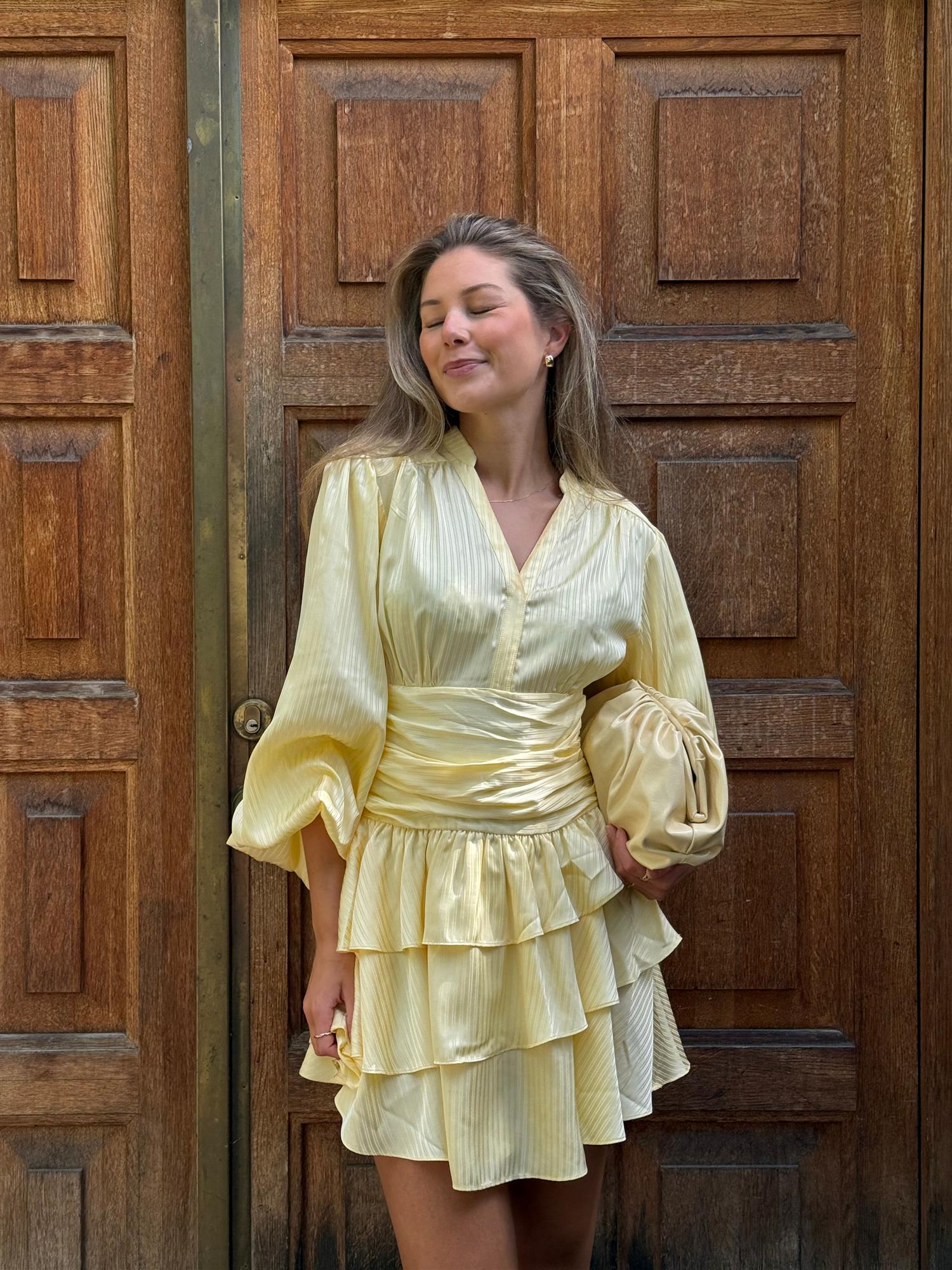 Nadine Belted Ruffle Dress