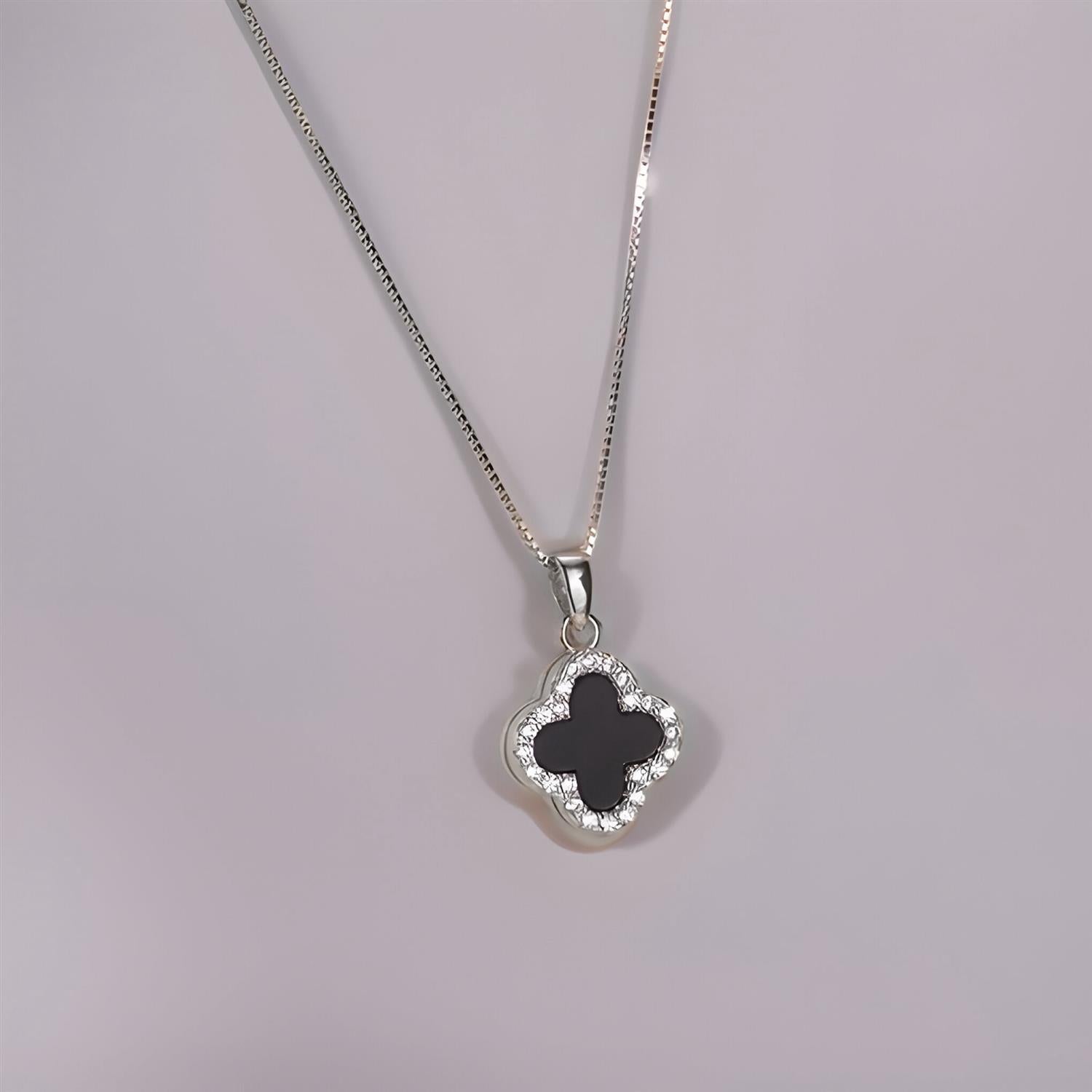 Four Leaf Clover Necklace Silver - Tilbehør