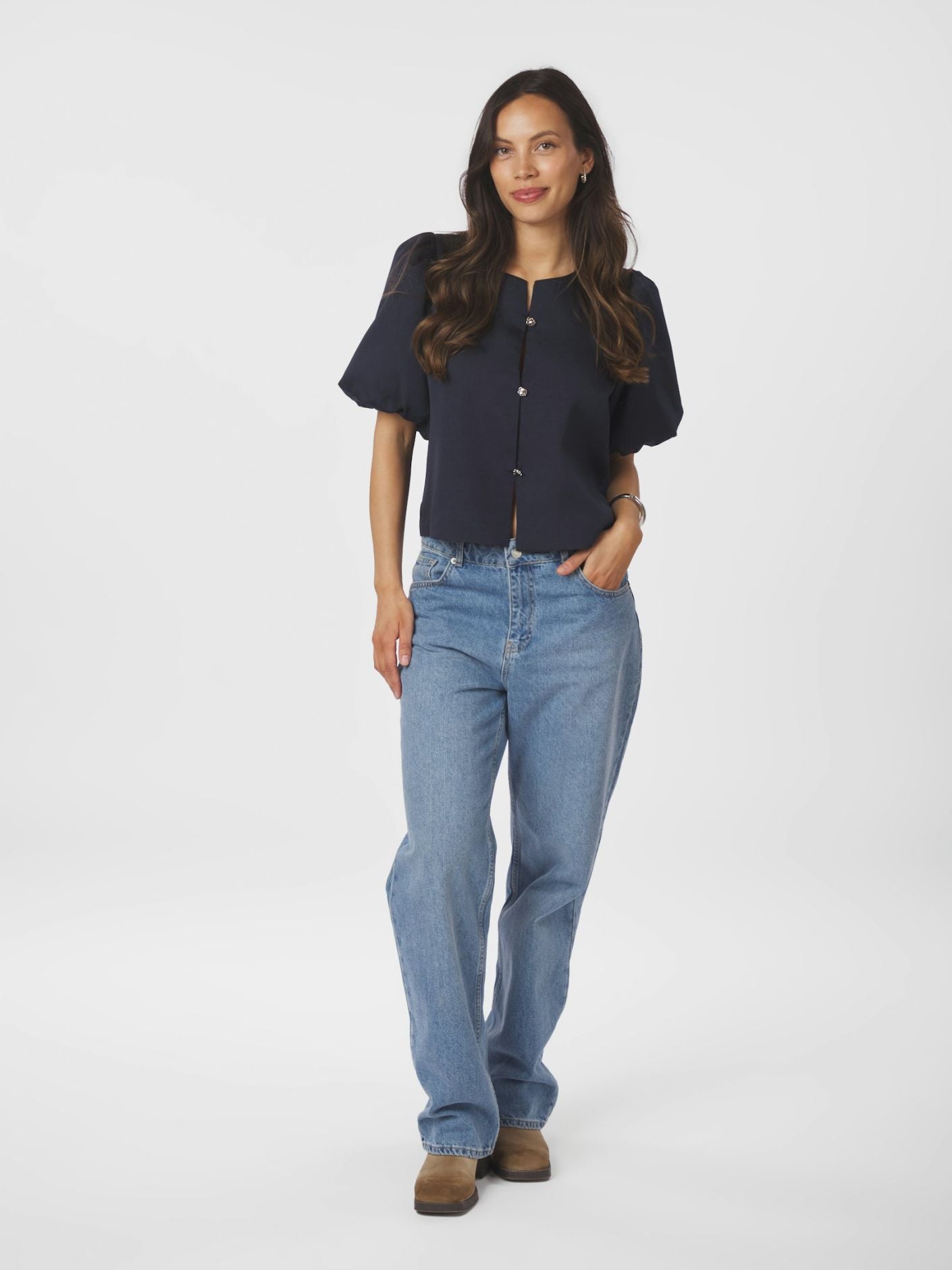 Aisa Dull Satin Blouse - Overdeler