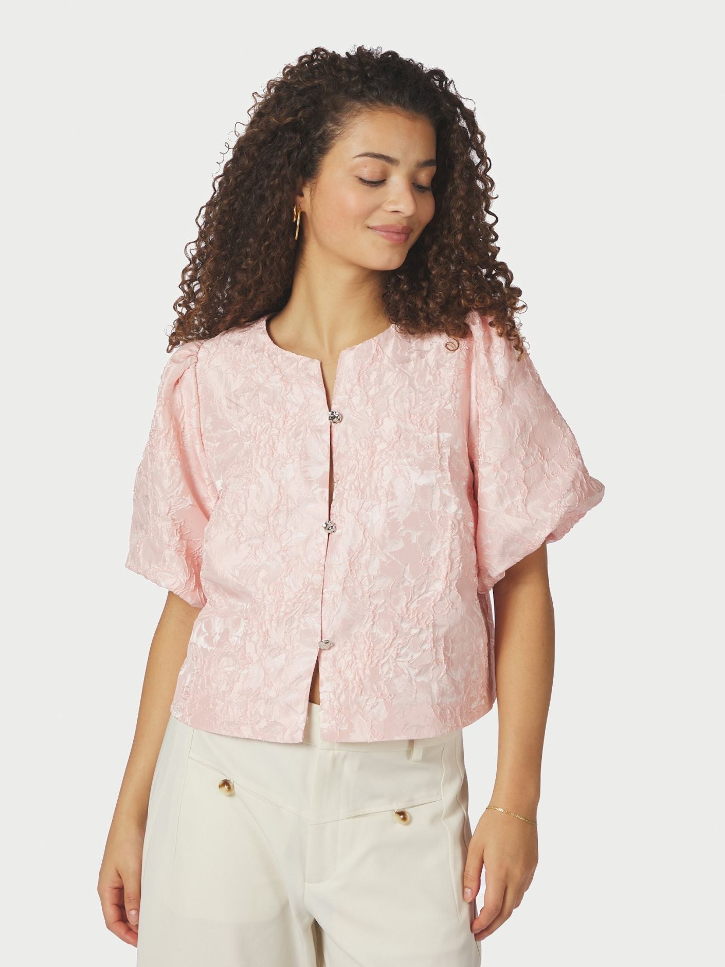 Aisa Soft Brocade Blouse - Overdeler