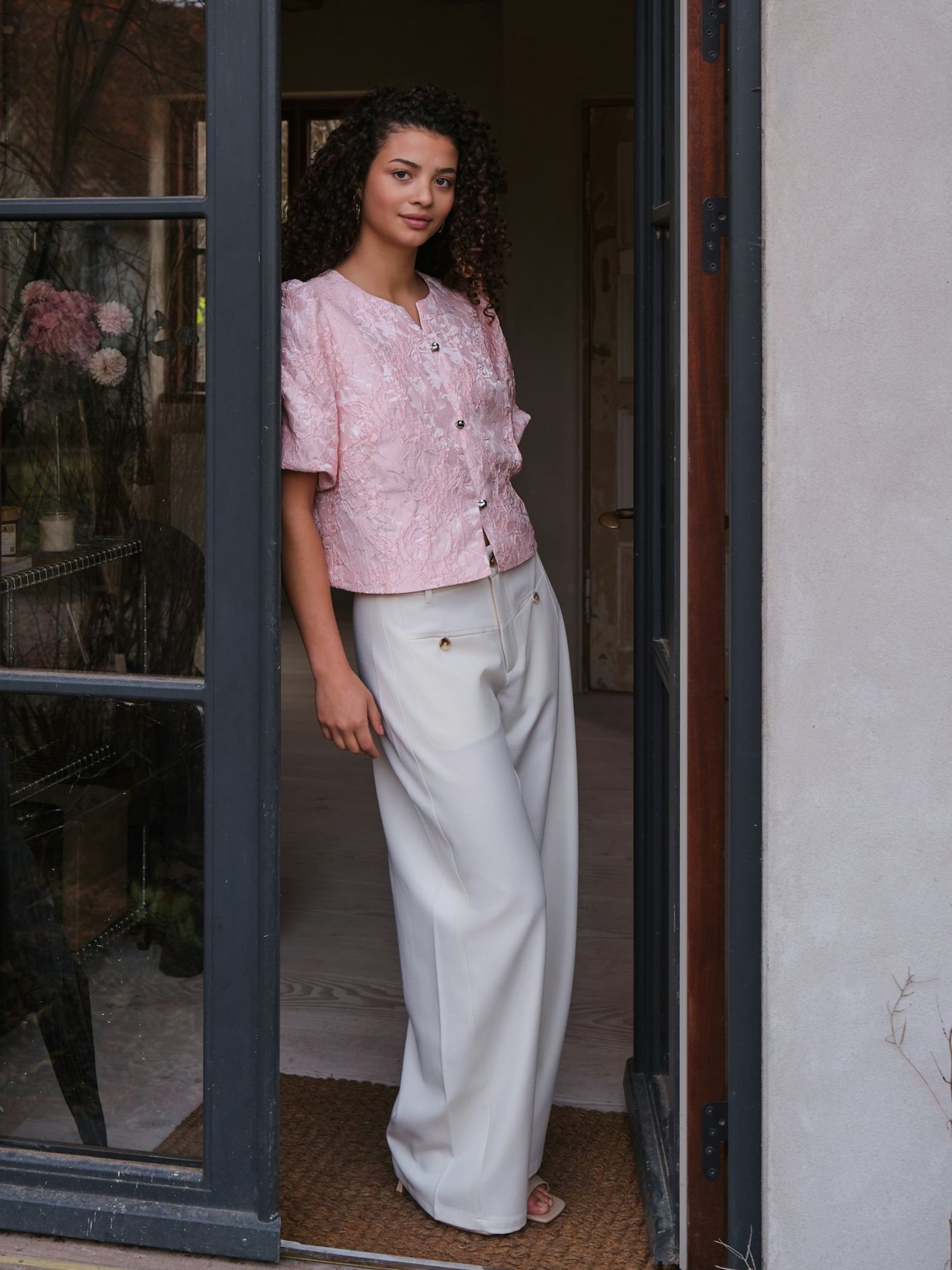 Aisa Soft Brocade Blouse - Overdeler
