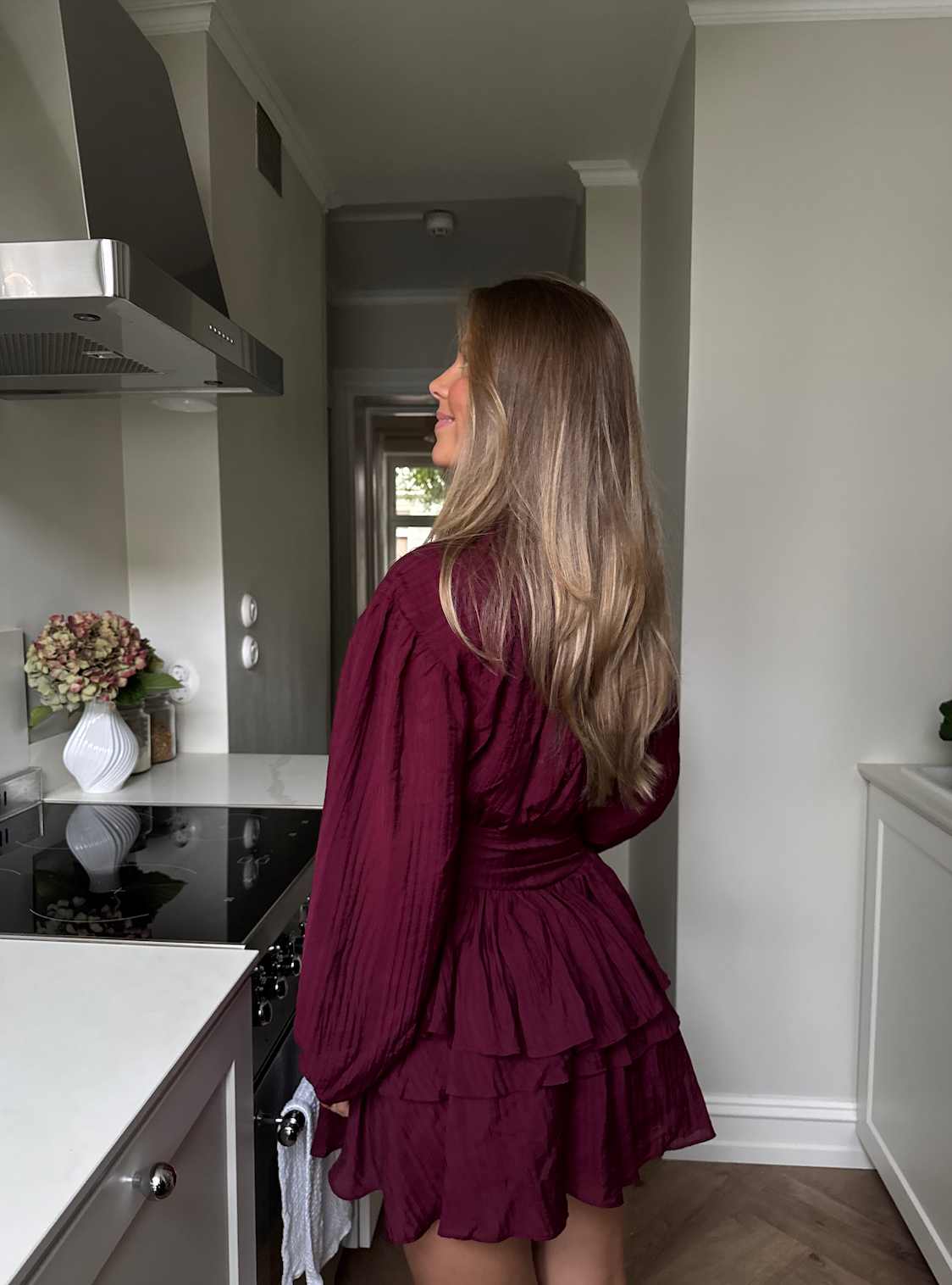 Alaya Mini Ruffle Dress - Mulberry - Kjoler