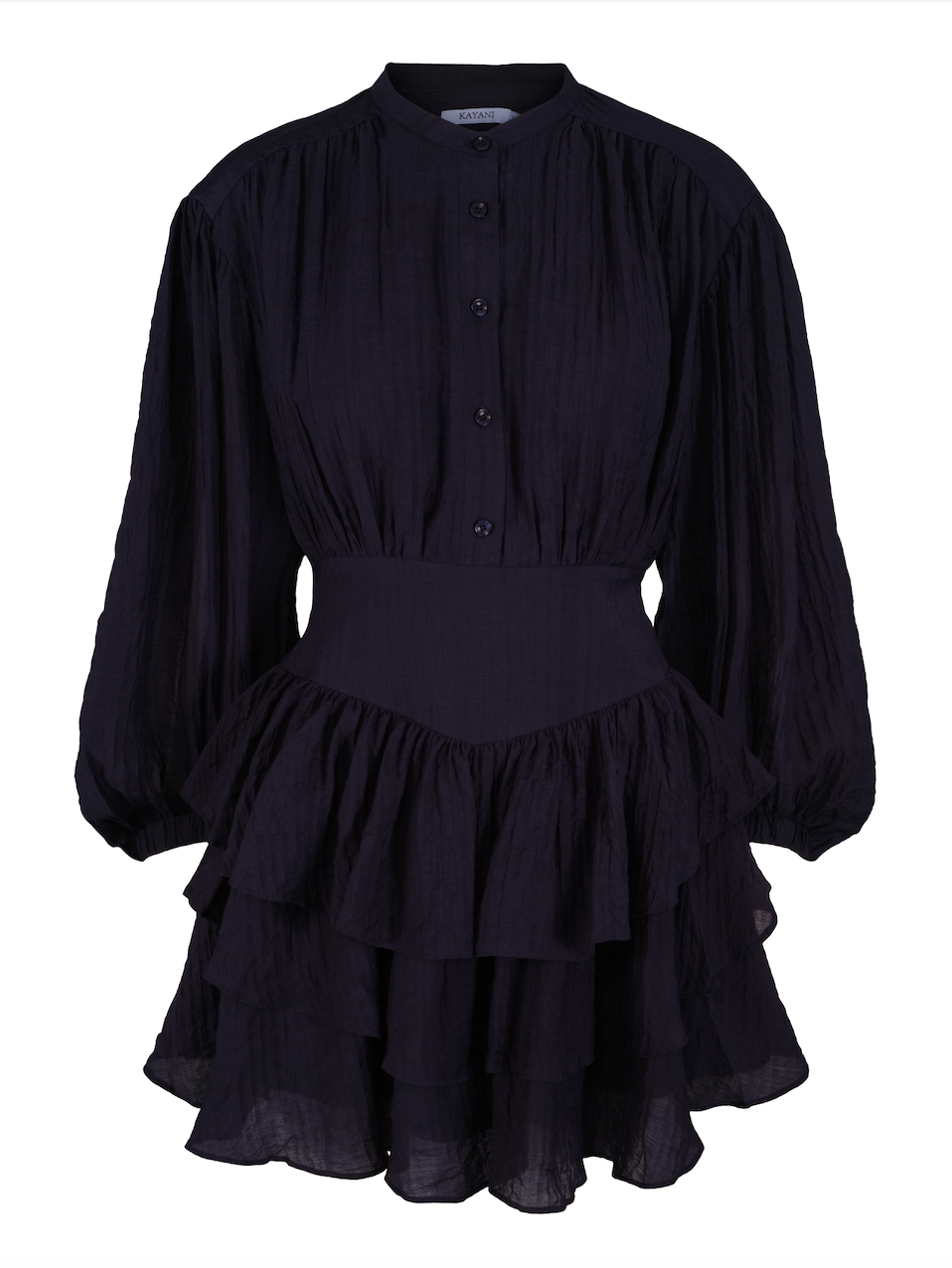 Alaya Mini Ruffle Dress Navy - Kjoler