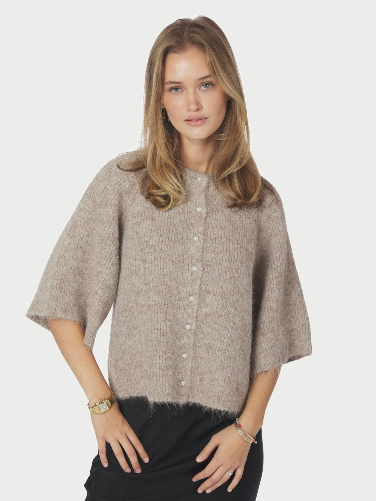 Amaya Fluffy Knit Cardigan - Overdeler