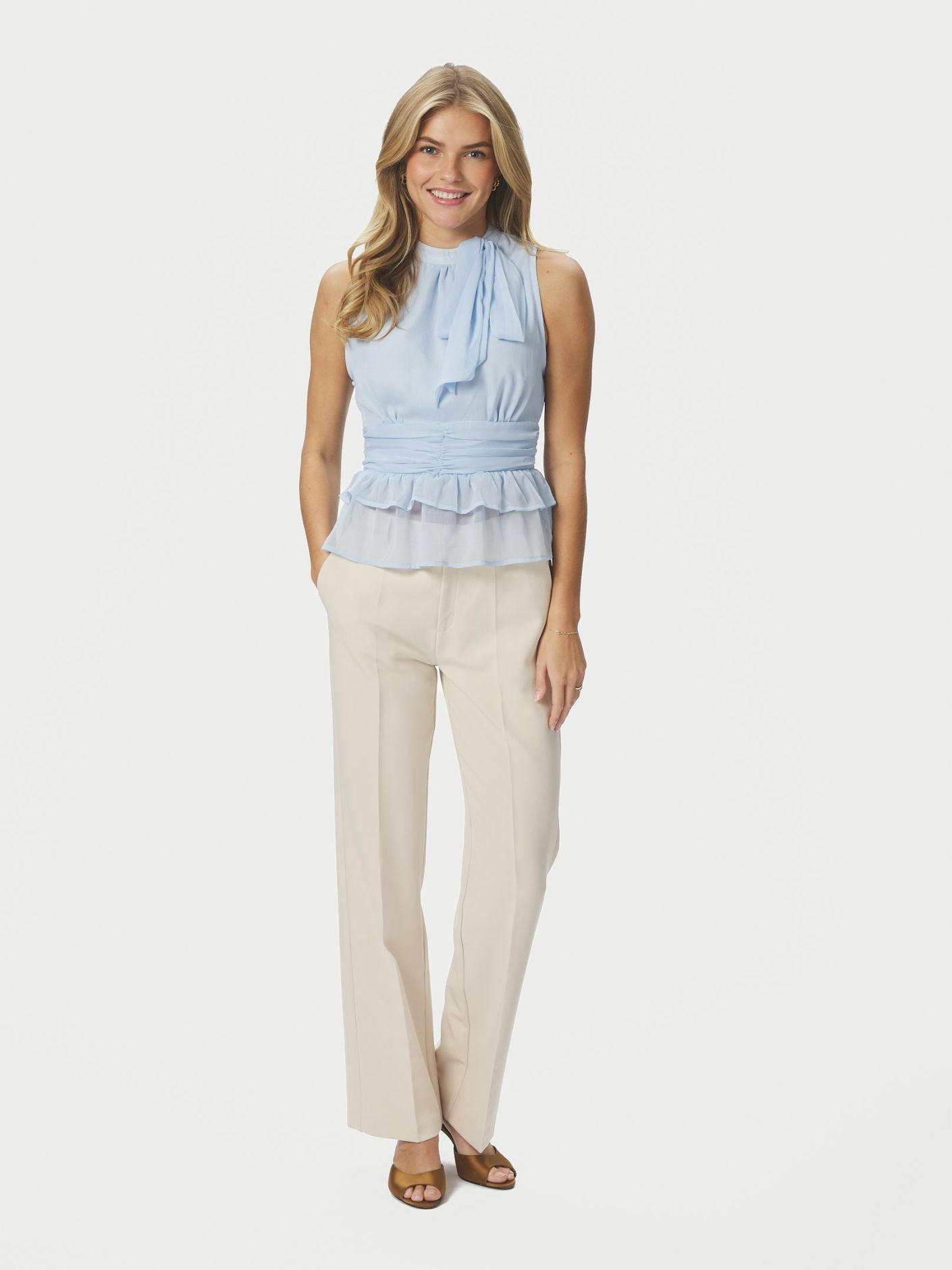 Ansol Solid Chiffon Top - Overdeler