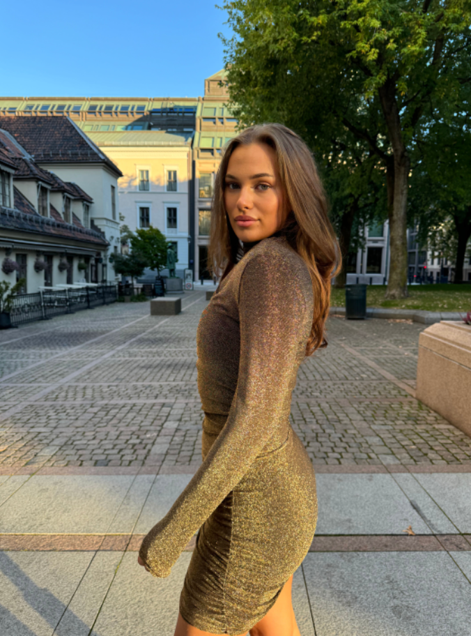 Anthea Bustier Mini Dress - Gold - Kjoler