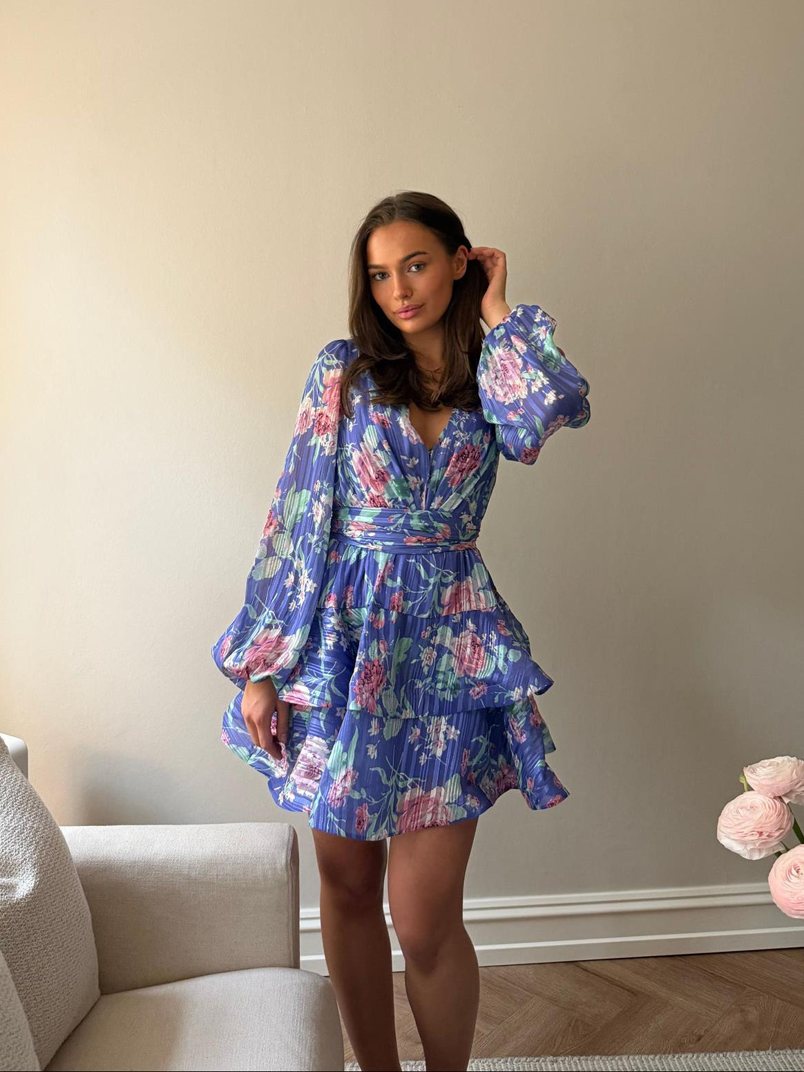 Asya Bedouin Dress - Violet Rosette - Kjoler