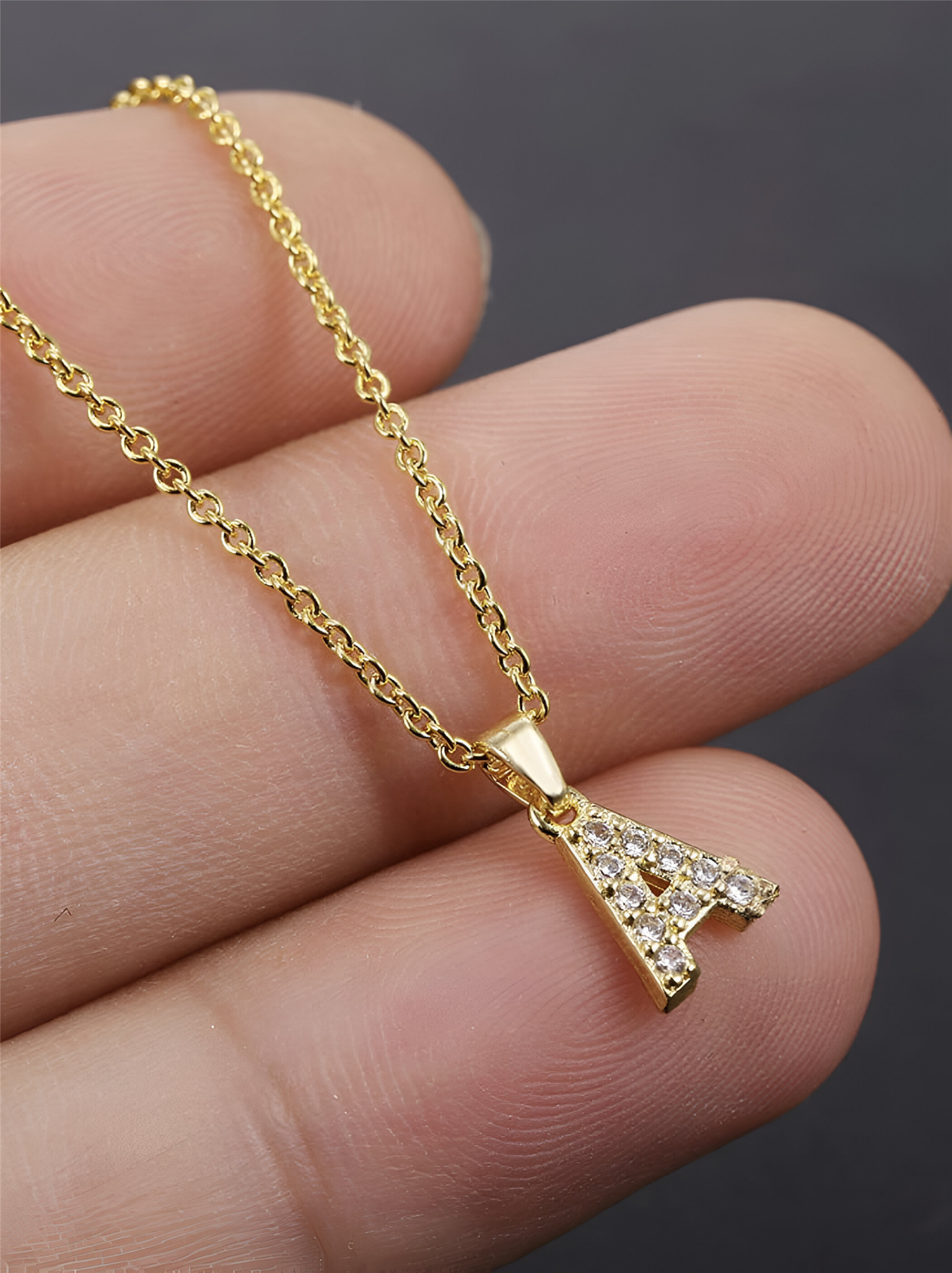 B Stras Letter Necklace Tilbehør