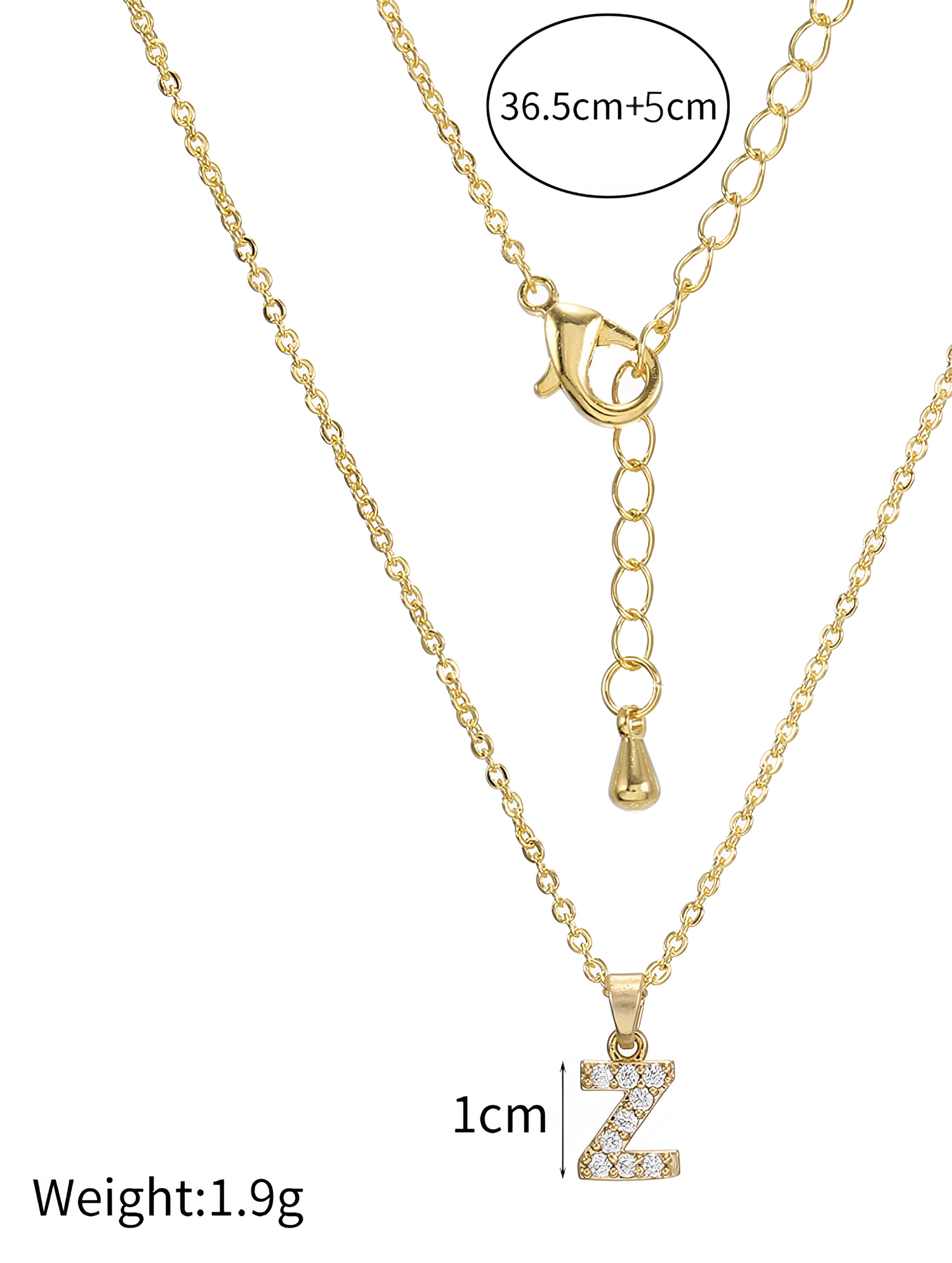 B Stras Letter Necklace Tilbehør
