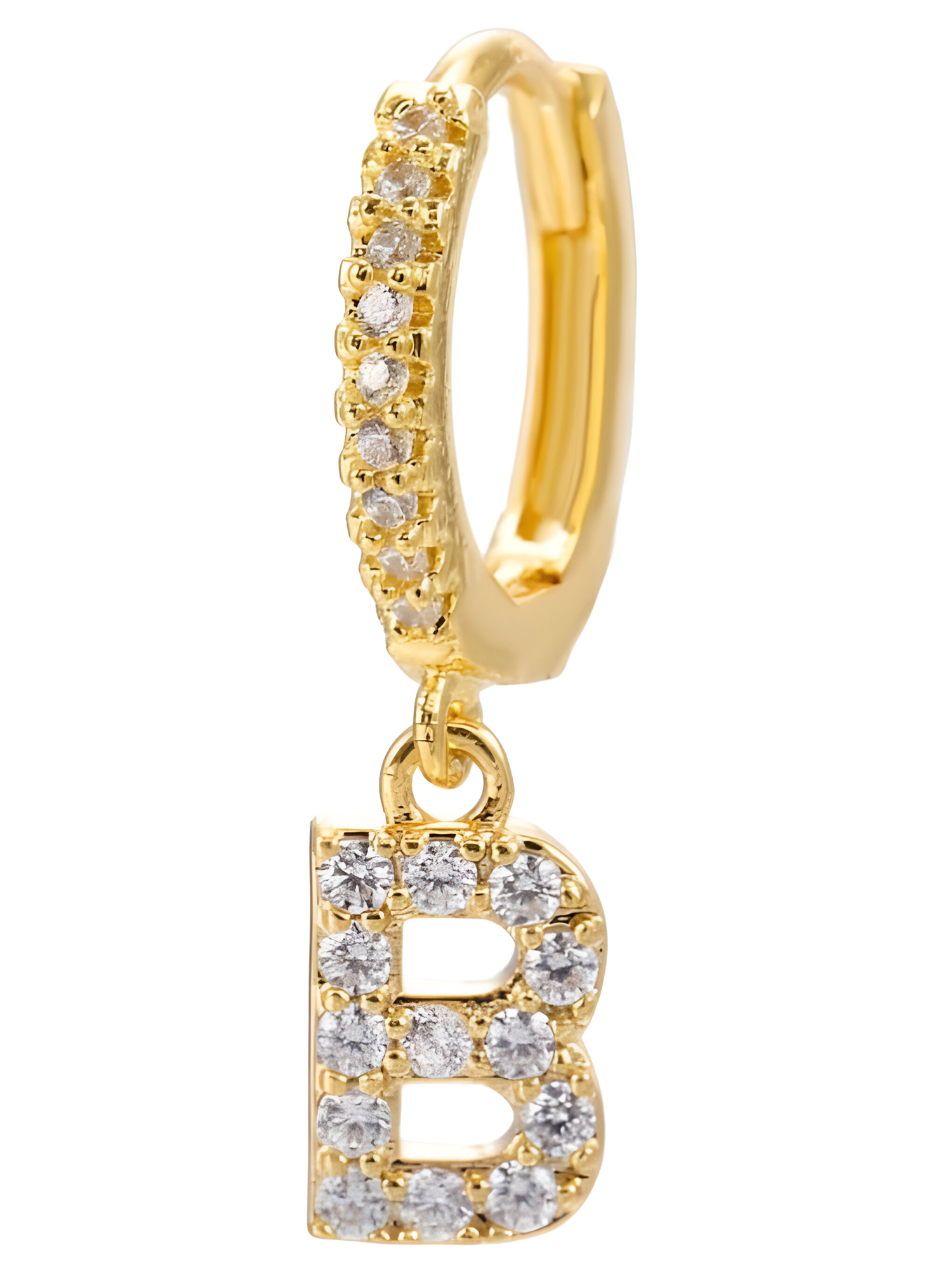 B Stras Letter Single Earring - Tilbehør