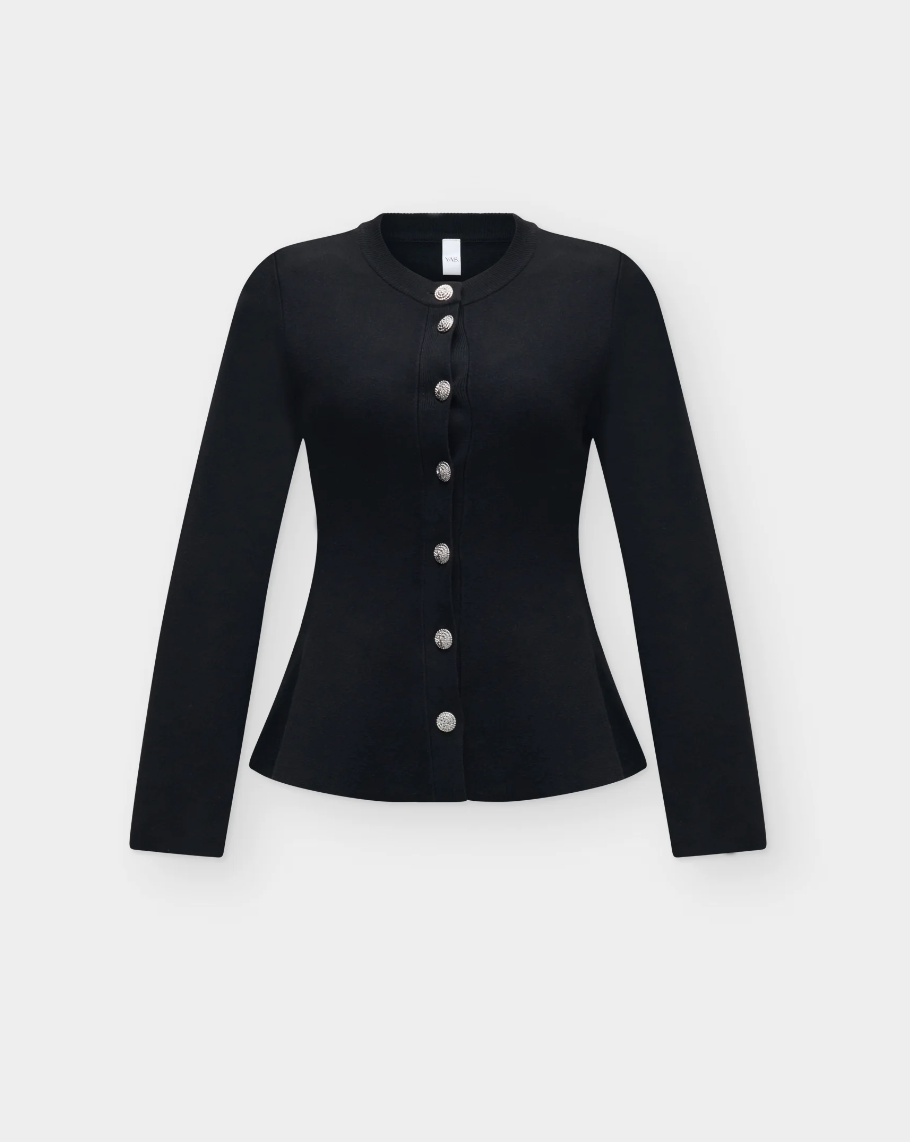 Yaspimi LS Peplum Knit Cardigan