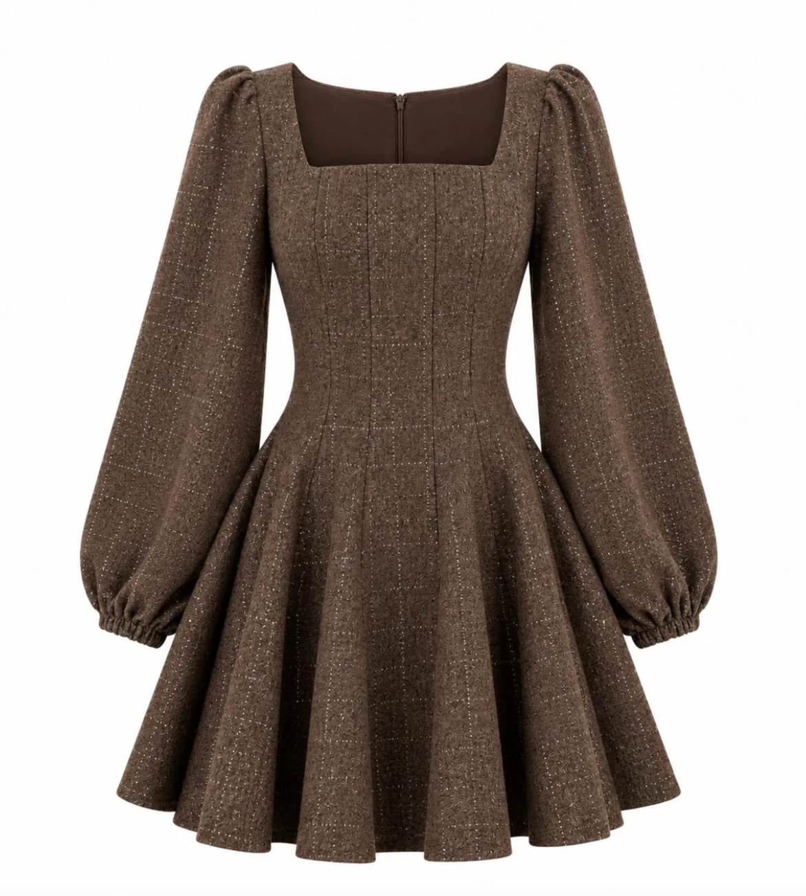 Sophie Tweed Dress - Brown