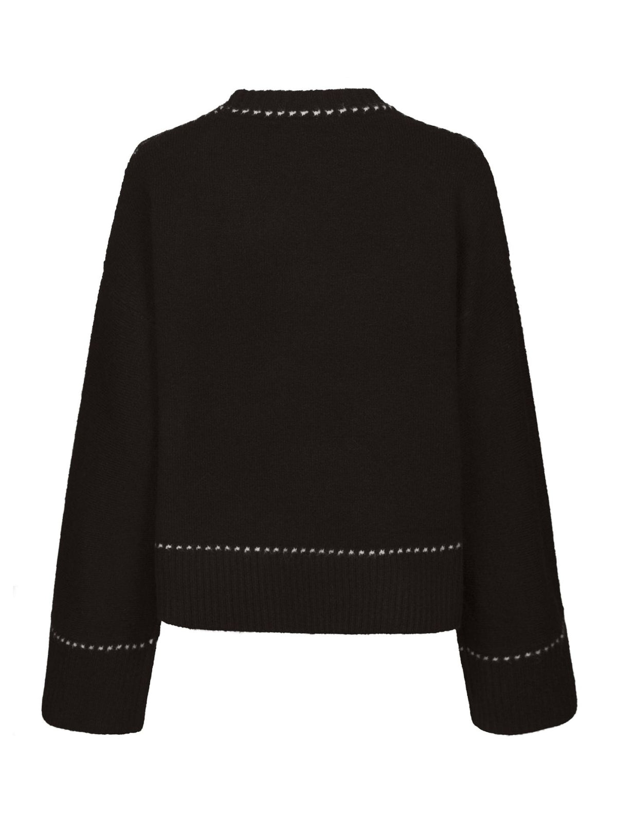 Roeme Knit Stitch Blouse - Brown Melange
