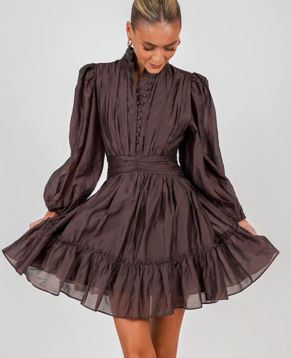Vanity Dress - Coffee brown
