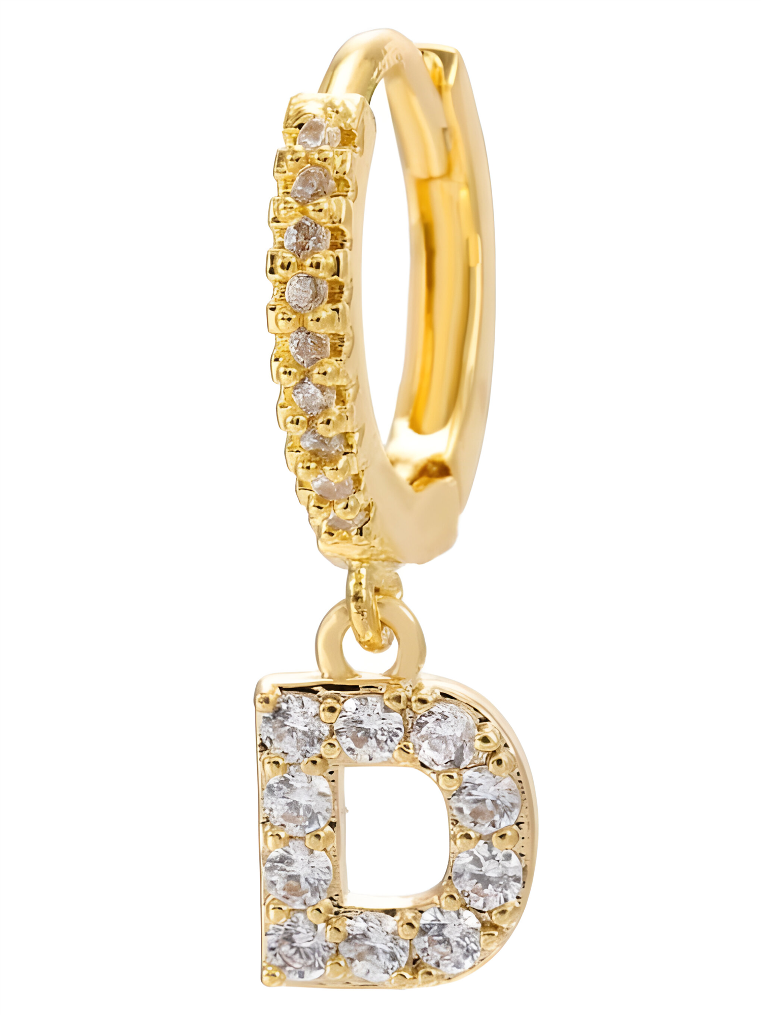 D Stras Letter Single Earring Tilbehør
