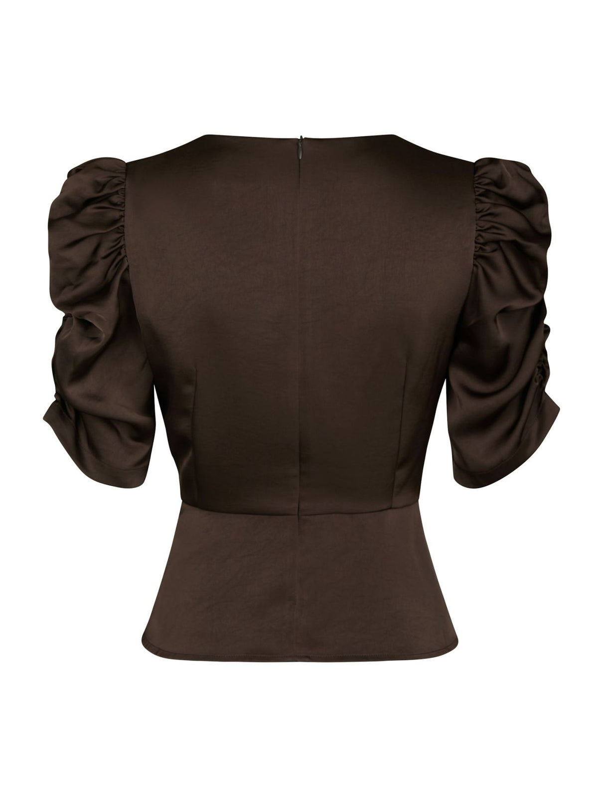 Benua Heavy Sateen Blouse - Dark Brown