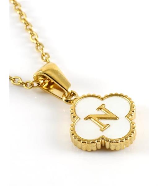 Four Leaf Letter Necklace