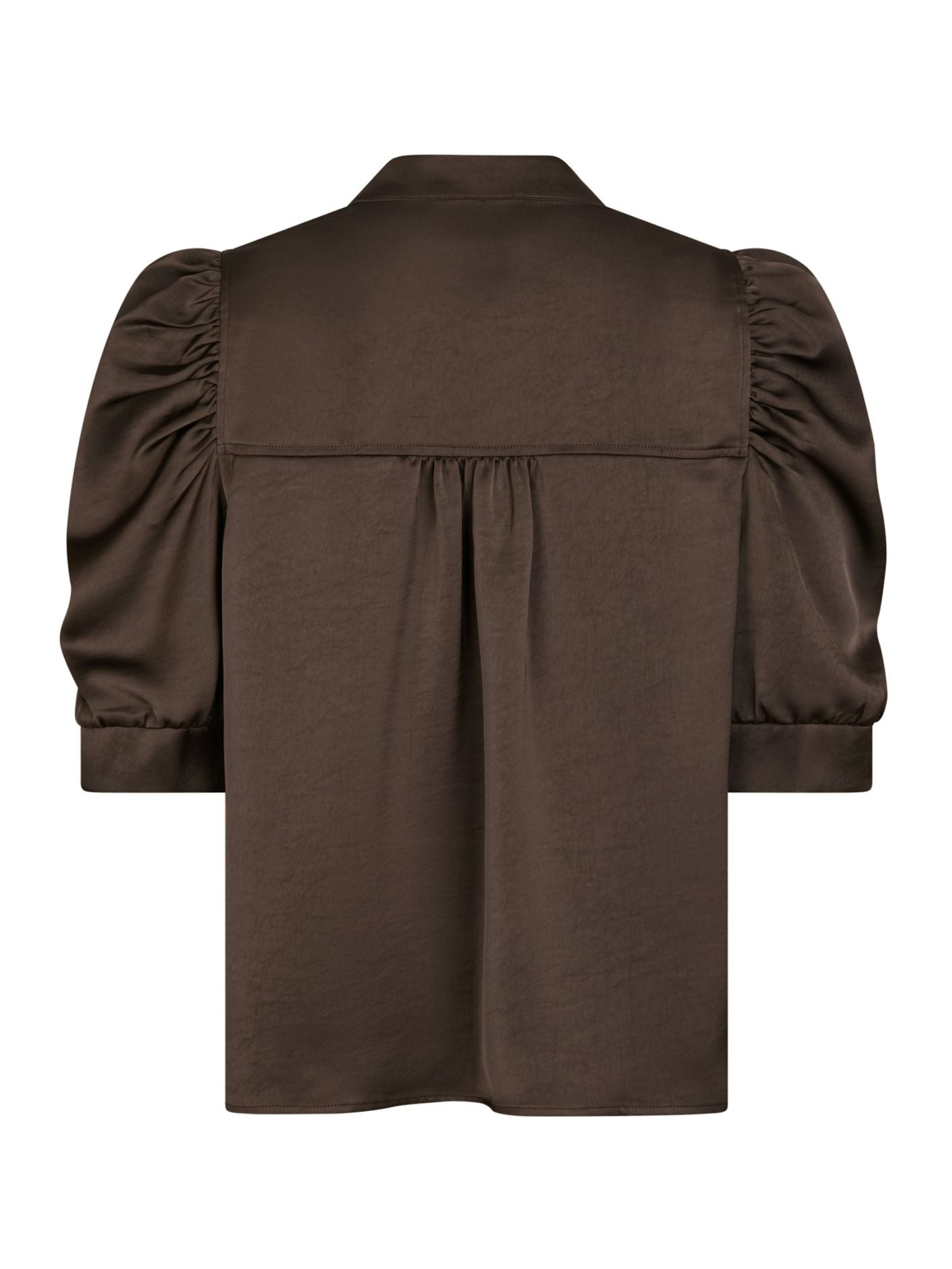 Roella Heavy Sateen Blouse - Dark Brown