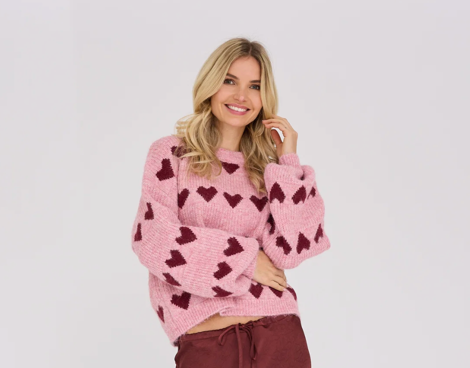 Heart Knit Pullover