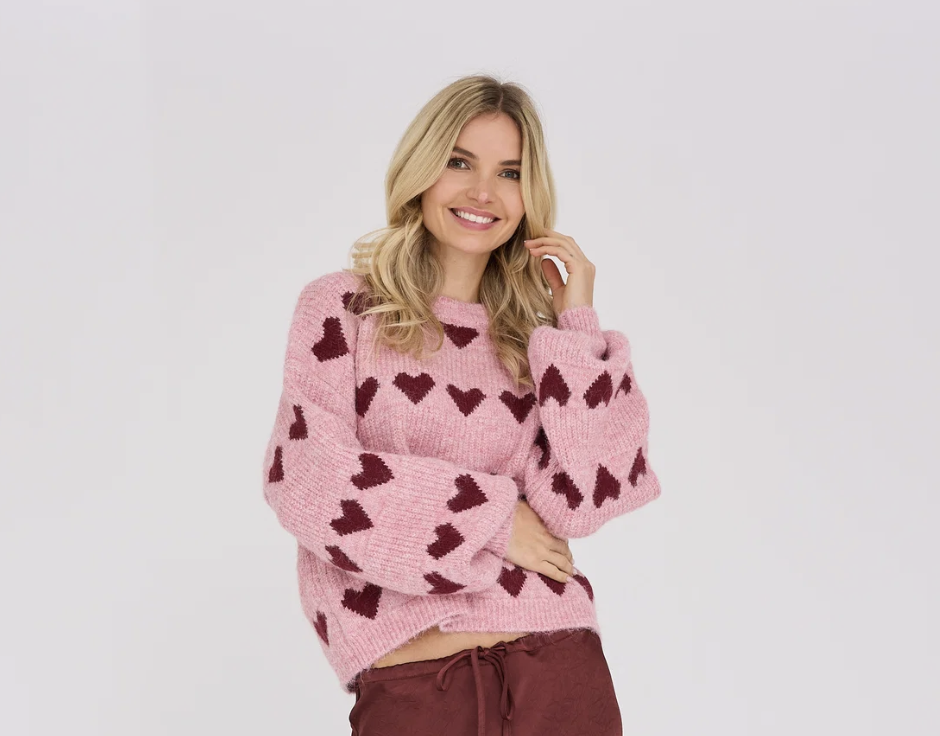 Heart Knit Pullover