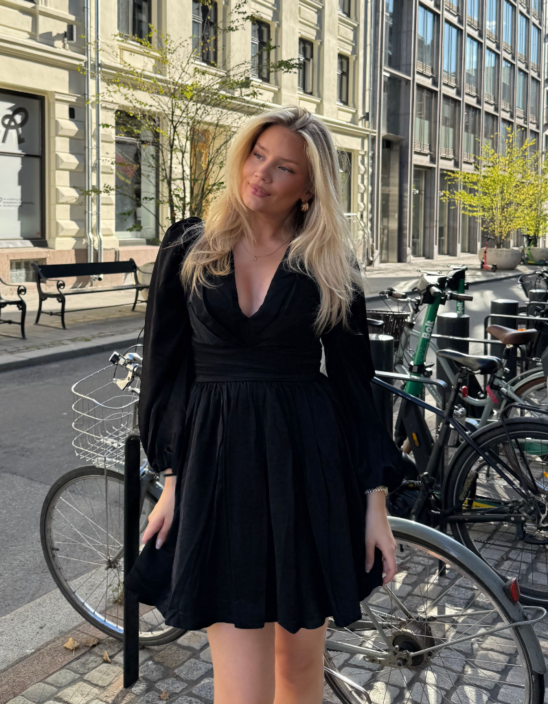 Maeve Satin Dress - Black