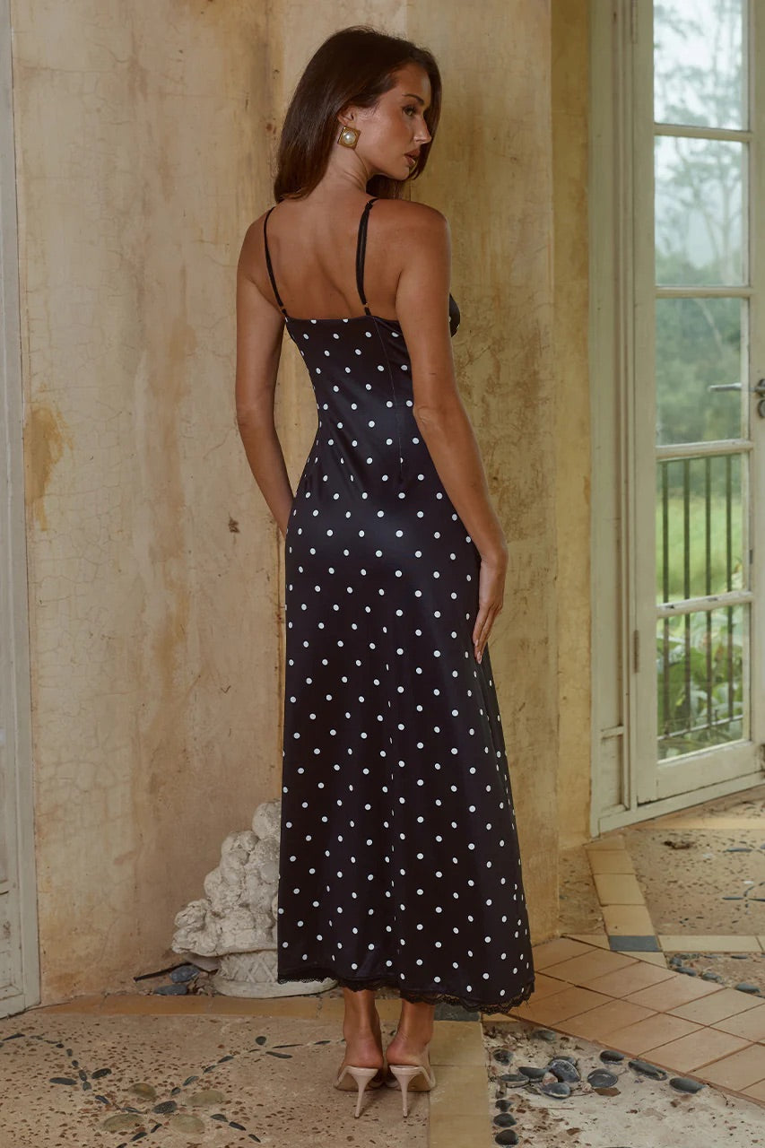 Emily Lace Trim Camisole Midi Dress - Kjoler