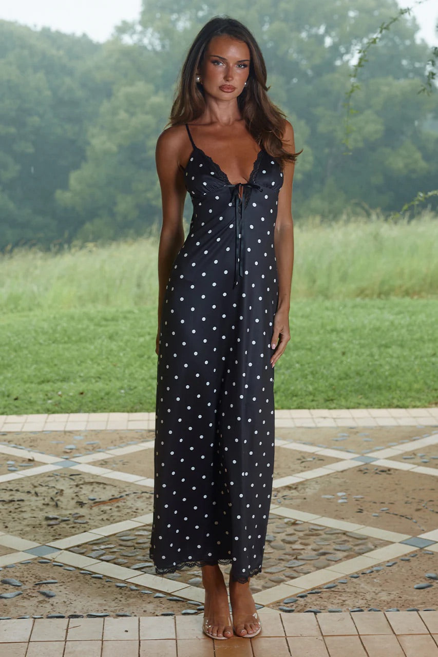 Emily Lace Trim Camisole Midi Dress - Kjoler