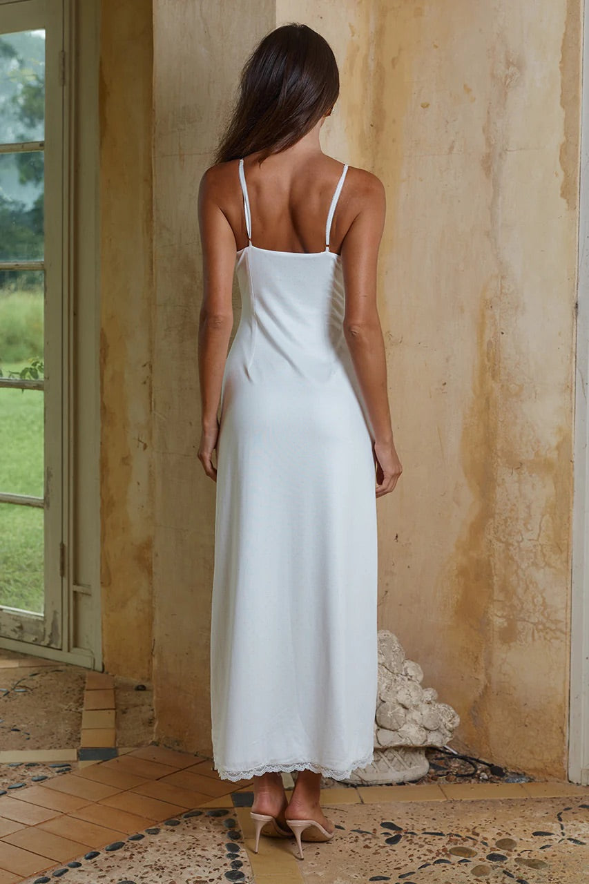 Emily Lace Trim Camisole Midi Dress - Kjoler