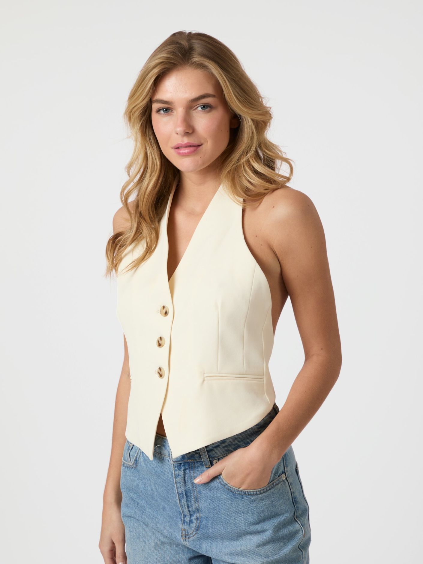 Ezza Structure Halterneck Vest - Overdeler