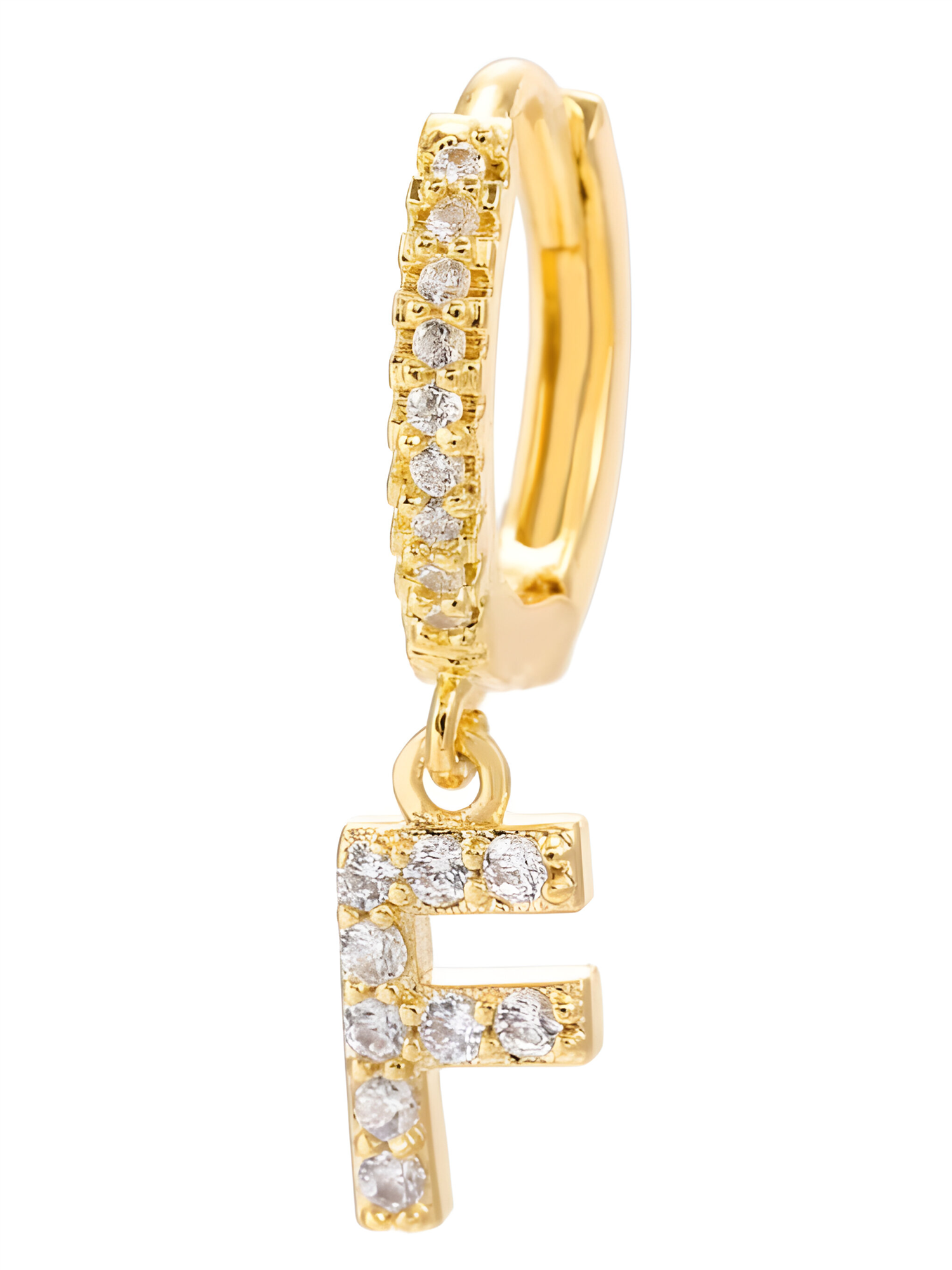 F Stras Letter Single Earring Tilbehør