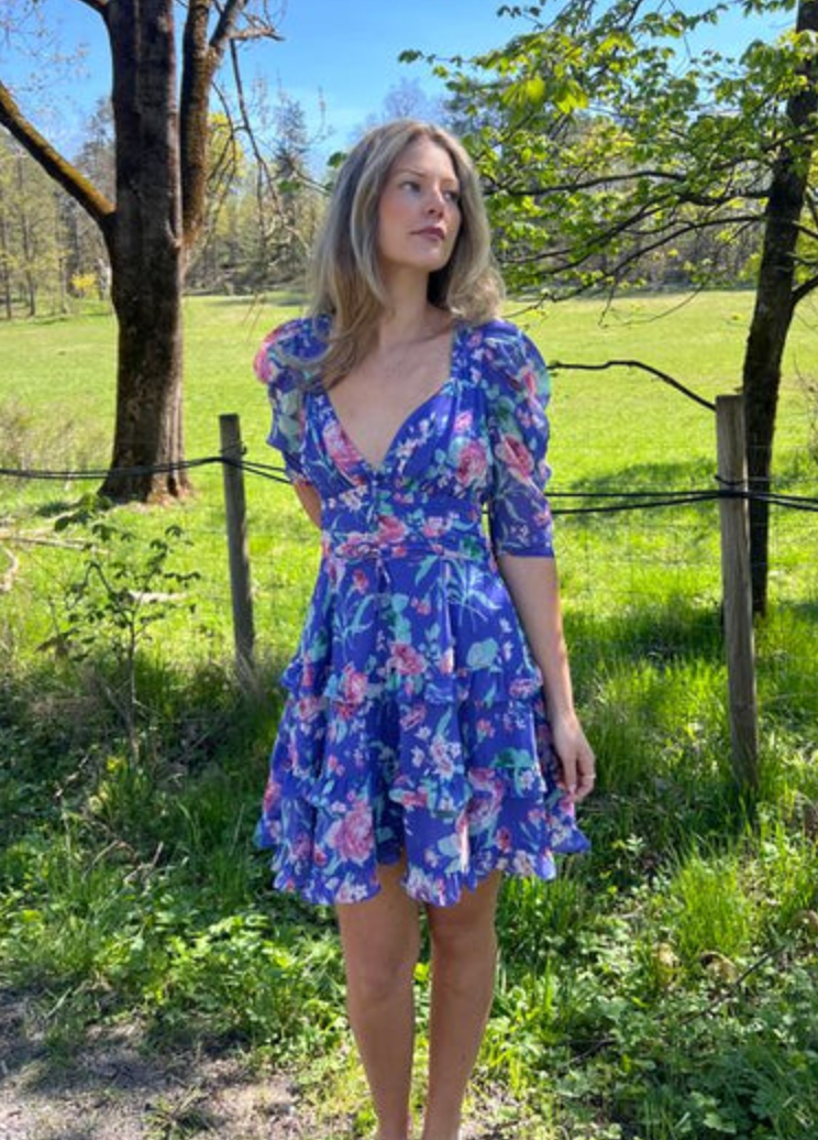 Isla Mini Dress - Violet Rosette