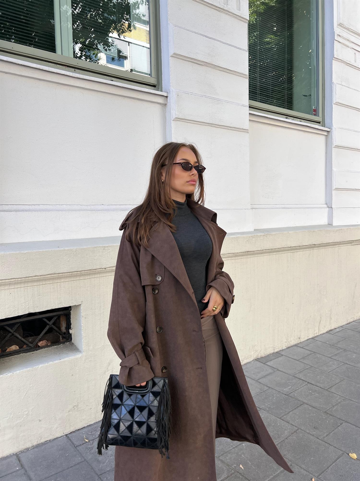 Caia Suede PU Coat