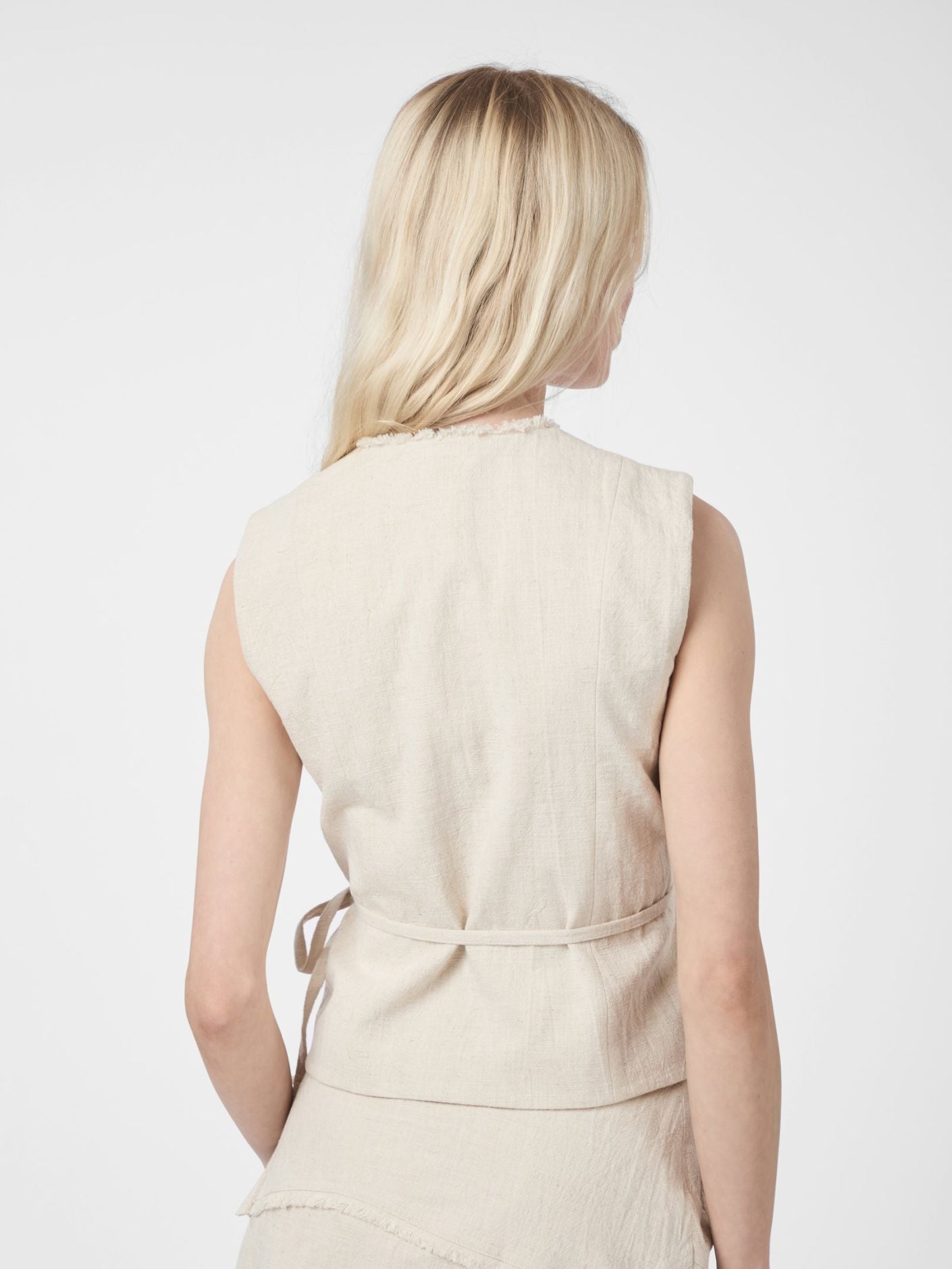 Filora Ramie Wrap Waistcoat Overdeler