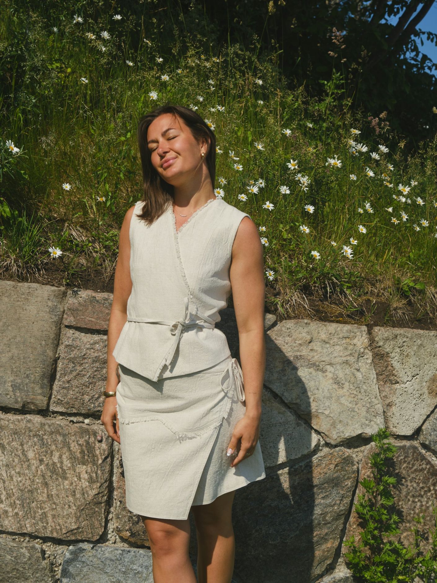 Filora Ramie Wrap Waistcoat Overdeler