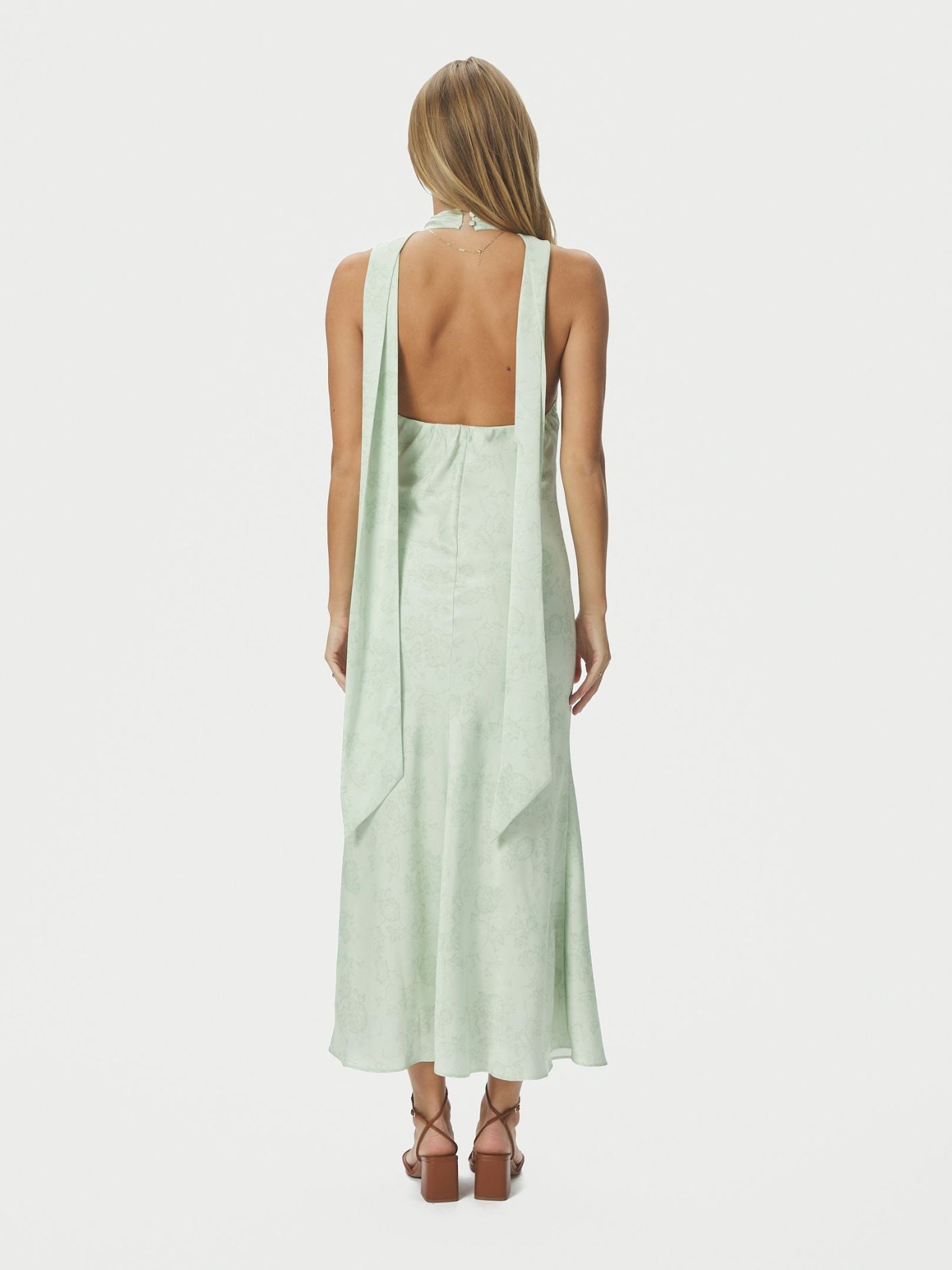 Fiona Pattern Satin Dress - Kjoler