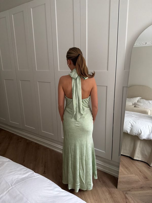 Fiona Pattern Satin Dress - Kjoler