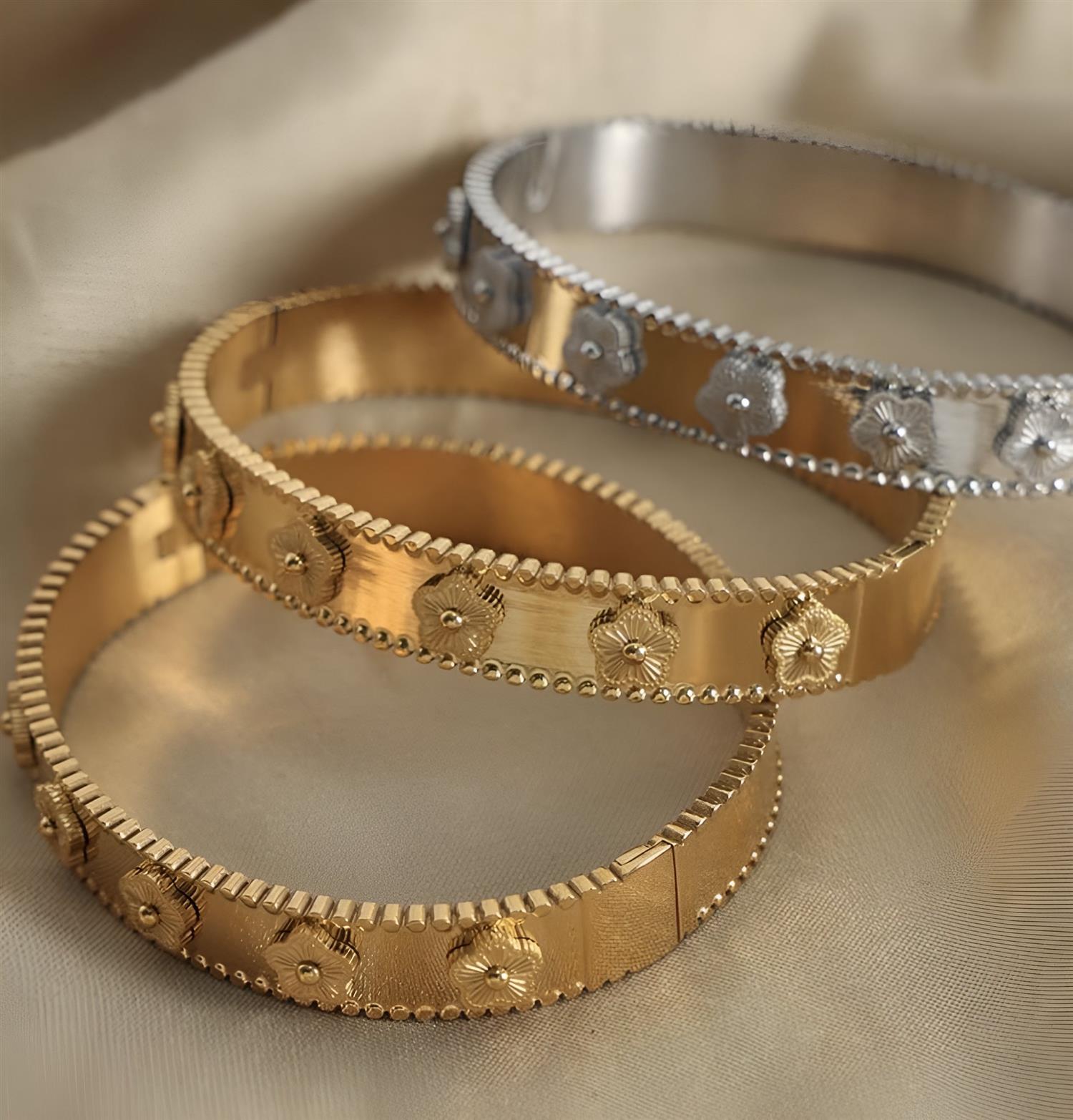Flower Bangle Bracelet Tilbehør