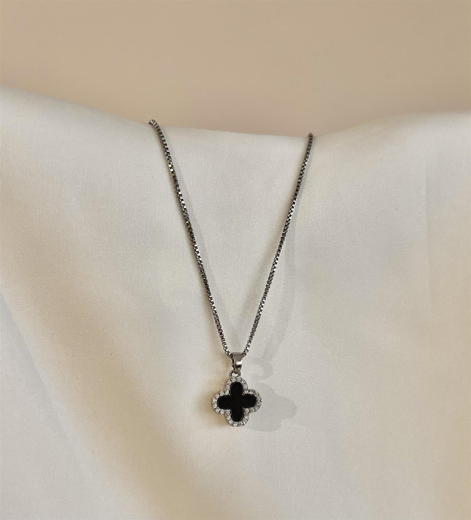 Four Leaf Double Necklace - S.Steel - Tilbehør