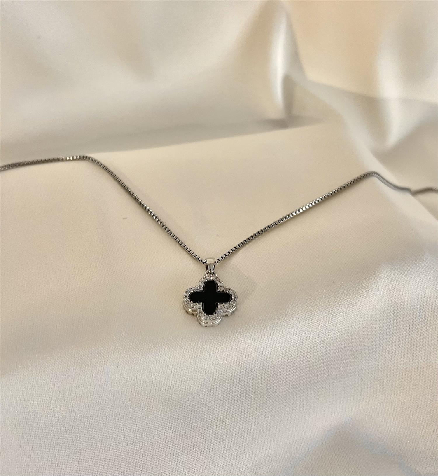 Four Leaf Double Necklace - S.Steel - Tilbehør