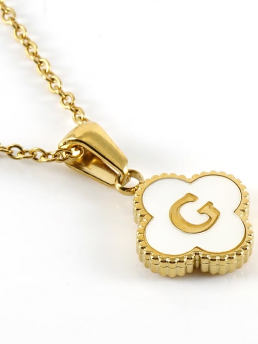 Four Leaf Letter Necklace - G - Tilbehør