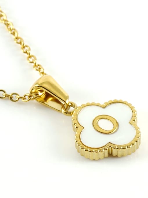 Four Leaf Letter Necklace - O - Tilbehør