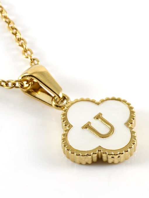Four Leaf Letter Necklace U Tilbehør