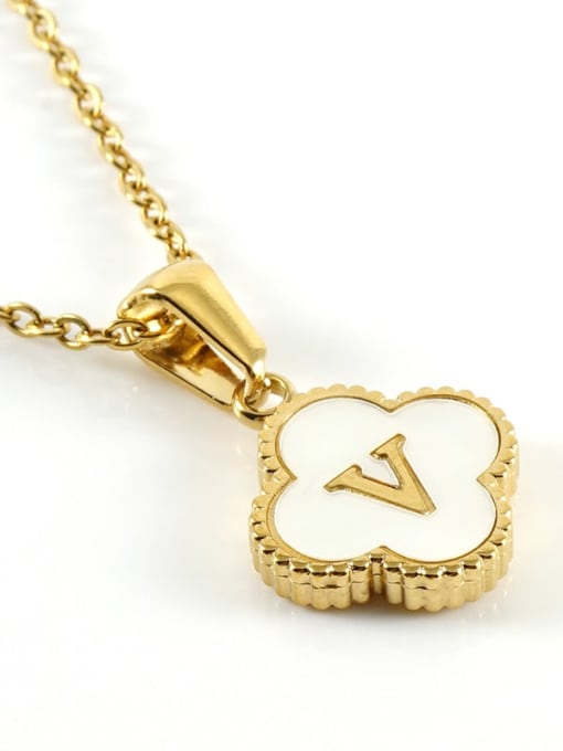 Four Leaf Letter Necklace V Tilbehør