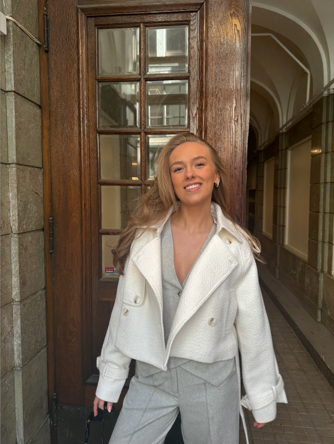 Gia Boucle Jacket White - Jakker